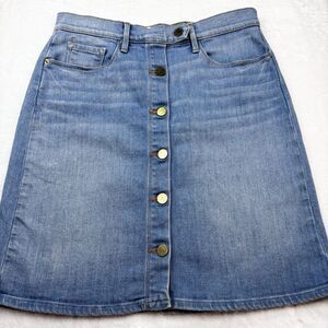 FRAME Le Pencil Button Front Skirt - Harbor View Wash - SN5K752 - Size 29
